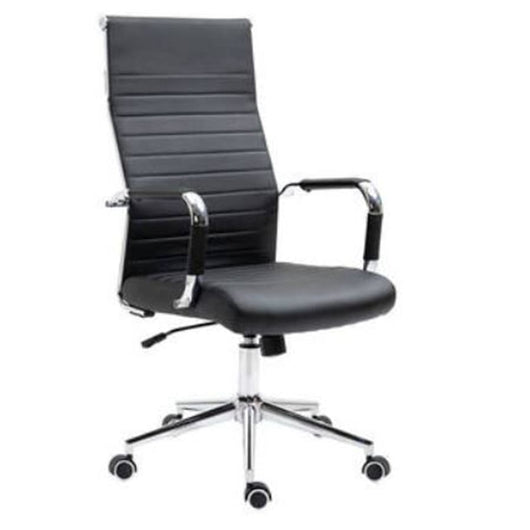 Silla de oficina negra respaldo alto blanco / negro cojín alto – DERBE  MUEBLES