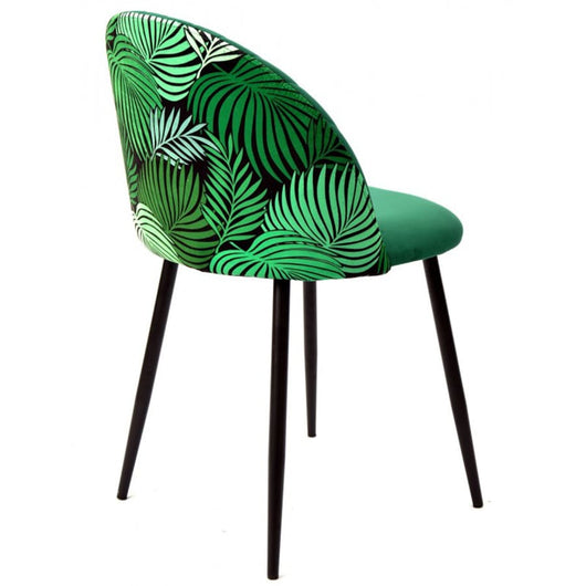 4 sillas respaldo curvo tropical verde