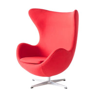 Silla Egg tejido rojo - Arne Jacobsen