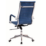 Silla de oficina azul respaldo alto