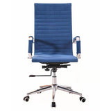 Silla de oficina azul respaldo alto