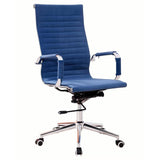 Silla de oficina azul respaldo alto