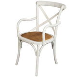Sillón Thonet blanco colonial con brazos