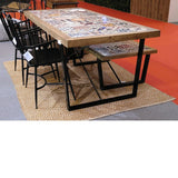 Alfombra rectangular rombos marrón y beige