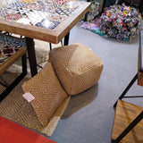 Alfombra rectangular rombos marrón y beige