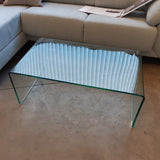 Cristal curvado - mesa de centro 110 x 55 cm.