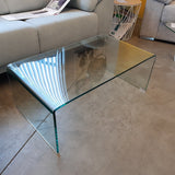 Cristal curvado - mesa de centro 110 x 55 cm.