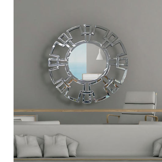 Espejo redondo con reloj de pared marco de espejo – DERBE MUEBLES