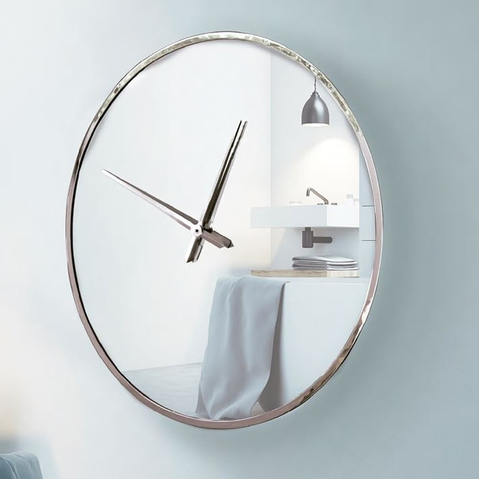 Reloj de pared redondo marco acero 80 cm