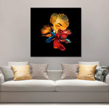 Foto sobre cristal luchadores de Siam 80x80 y 120x120 cm.