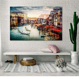 Foto sobre cristal pintura de vistas venecianas 120x80 y 180x120 cm.