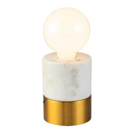 Lámpara de cilindro de latón y mármol minimal design