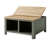 Mesa de centro cuadrada verde con arcón 92,6 x 92,6 cm