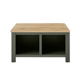 Mesa de centro cuadrada verde con arcón 92,6 x 92,6 cm