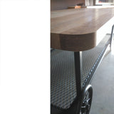 Mesa de centro industrial con ruedas 120 x 59.5 cm.