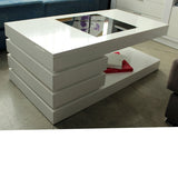 Mesa de centro elevable con cristal negro 115 x 60 cm.