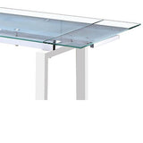 Mesa rectangular extensible de cristal 140-200 x 90 cm.