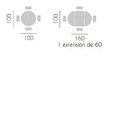 Mesa redonda extensible LACADA 100-160 cm.