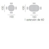 Mesa redonda extensible CHAPA DE HAYA 100-160 cm.