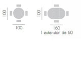 Mesa redonda extensible CHAPA DE ROBLE 100-160 cm.