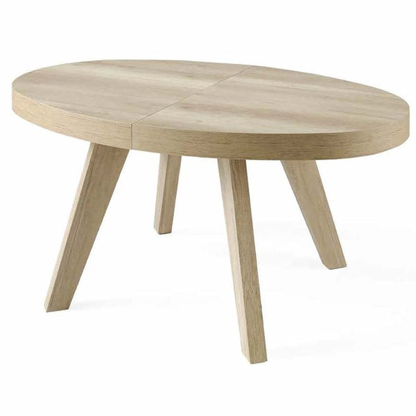 Mesa ovalada extensible CHAPA DE ROBLE 145-205cm