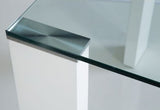Mesa moderna rectangular transparente y blanco 150 x 90 cm