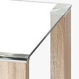 Mesa moderna rectangular transparente y madera 140 x 90 cm