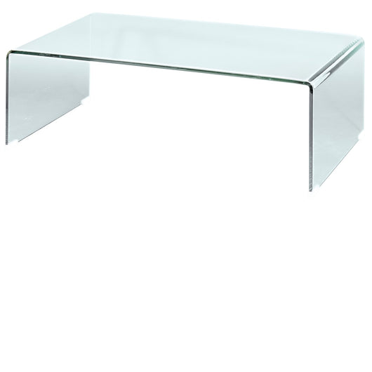 Cristal curvado - mesa de centro 110 x 55 cm.