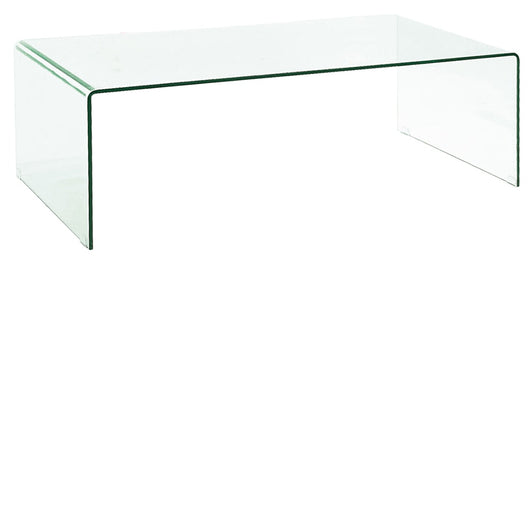 Cristal curvado - mesa de centro 120 x 60 cm.