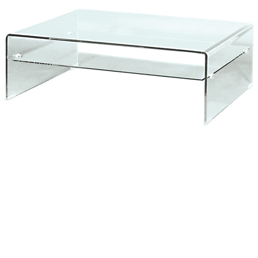 Cristal curvado - mesa de centro con revistero 110 x 55 cm.