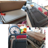 Mesa de centro industrial con ruedas 120 x 59.5 cm.