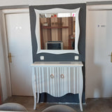 Mueble de recibidor neoclásico 80 cm. con espejo, ELIGE