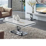 Mueble TV cristal blanco doble C Luxury 200 x 45 cm.