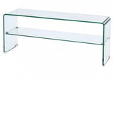 Cristal curvado con balda - mueble de TV 110 x 30 cm.