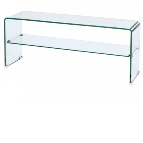 Cristal curvado con balda - mueble de TV 110 x 30 cm. – DERBE MUEBLES