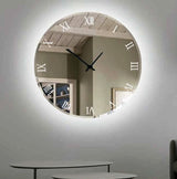 Espejo reloj redondo con LED 120 cm.