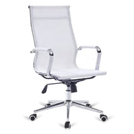 Silla de oficina respaldo alto malla blanco