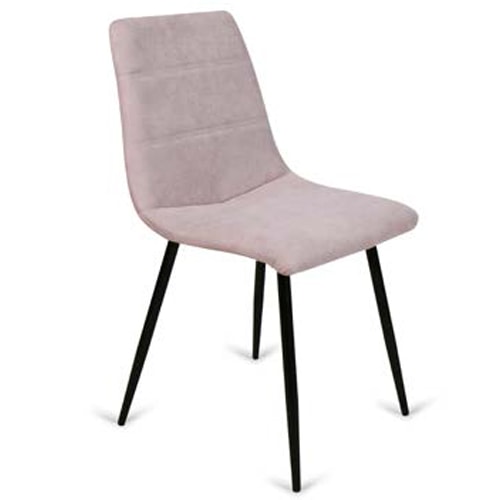 4 sillas tela rosa patas negras