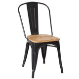4 sillas Tolix negro y madera
