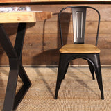 4 sillas Tolix negro y madera