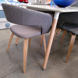 Sillón super diseño gris respaldo abierto