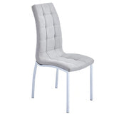 Silla capitoné respaldo alto tejido gris claro / oscuro