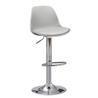 Taburete alto elevable gris con cojín