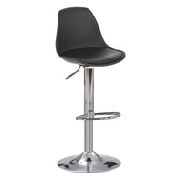 Taburete alto elevable negro con cojín