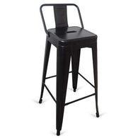 Taburete alto Tolix respaldo negro