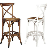 Taburete alto Thonet blanco / roble