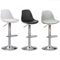 Taburete alto elevable con cojín blanco / gris / negro